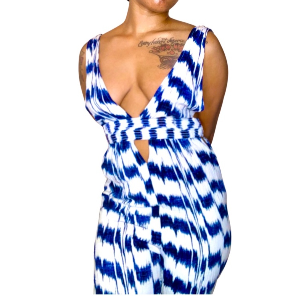 Forever 21 Blue and White Stripped Jumpsuit!
